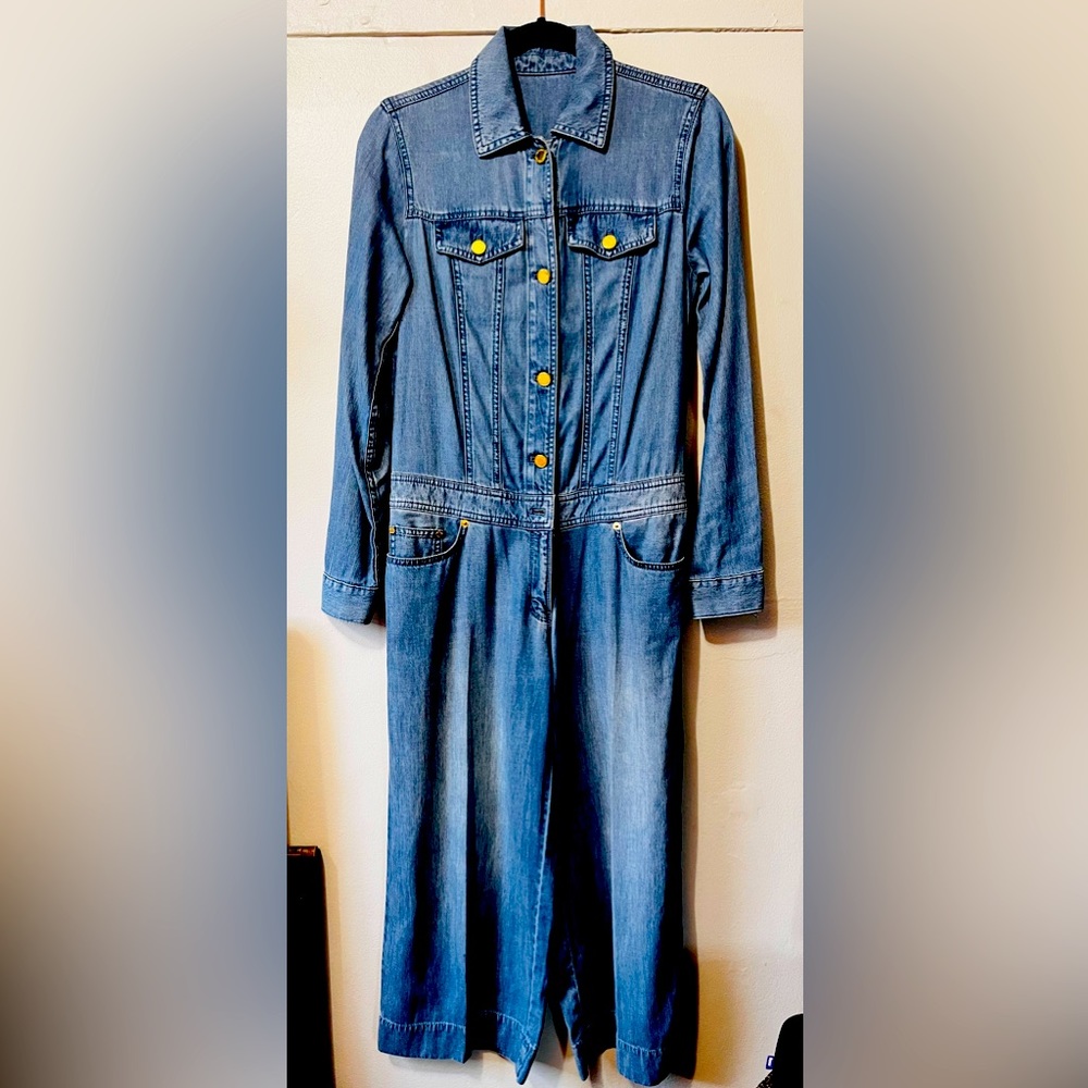 MICHAEL MICHAEL KORS Wide-Leg Denim Jumpsuit Sz 0